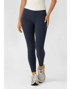Lorna Jane Siren Luxe Rib Ankle Biter Leggings - Platinum Navy