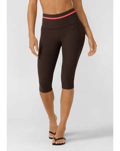 Bottoms: Lorna Jane Circuit Luxe Rib 3/4 Capri Leggings - Volcano