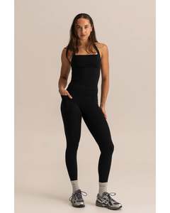 Bottoms: Hyperluxe Shape Full Length Pocket Legging - Black