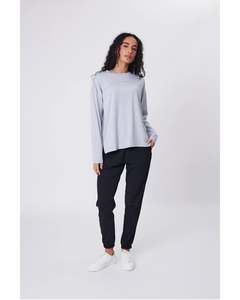 Marlow Half Time Long Sleeve Top - Grey Marle