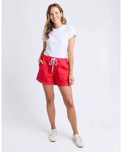 Shorts: Elm Emma Relaxed Denim Short - Poppy