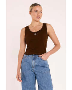 Tanks: Feather + Noise Signature Tank - Chocolate