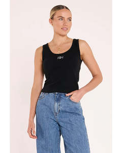 Feather + Noise Signature Tank - Black