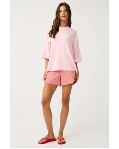 Tee Shirts: Cartel & Willow Solana Tee - Ice Pink