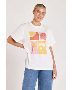 Tee Shirts: Feather + Noise Soleil Graphic Tee - White
