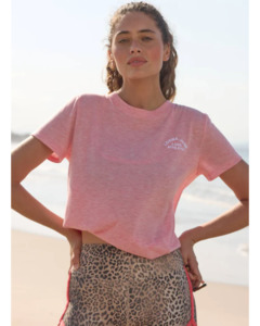 Tee Shirts: Lorna Jane Lotus T Shirt - Strawberry Marl