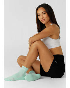 Lorna Jane 2pk LJ Quarter Crew - White & Mint Cream