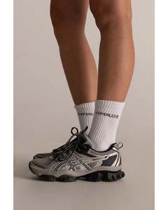 Hyperluxe Crew Socks - White