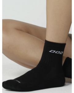 LJ Quarter Crew Socks 3pk - Black, White & Peach Spritz