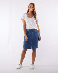 Elm Chloe Denim Skirt - Mid Blue