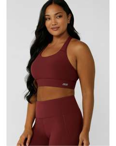 Lorna Jane Amy Maximum Support Sports Bra - Cranberry