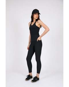 Bottoms: Marlow Pace 7/8 Rib Legging - Black