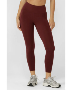 Lorna Jane Amy No Chafe Phone Pocket Ankle Biter Leggings - Cranberry