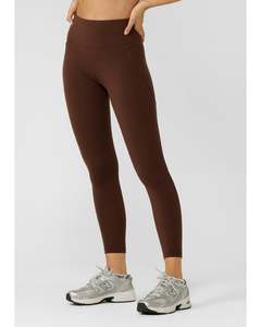 Lorna Jane Amy No Chafe Phone Pocket Ankle Biter Leggings - Espresso