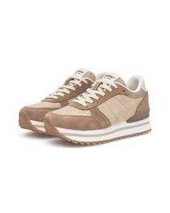 Footwear: Woden Ronja Plateau Heritage Sneaker -Coffee Cream