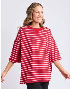 Elm Valentina Sweat - Stripe Cranberry