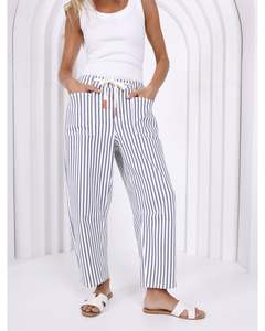 Monaco Jeans Carter Barrel Jeans - Blue Stripe