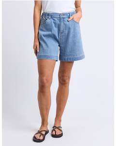 Shorts: Elm Birdie Denim Short - Light Blue