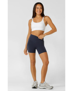 Lorna Jane Amy No Chafe Phone Pocket 14cm Bike Shorts - Platinum Navy