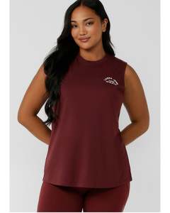 Lorna Jane Lotus Muscle Tank - Cranberry