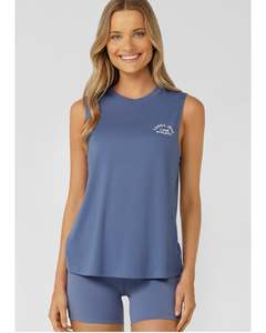Lorna Jane Lotus Muscle Tank - Misty Blue