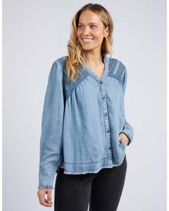 Tee Shirts: Foxwood Nico Shirt - Vintage Blue