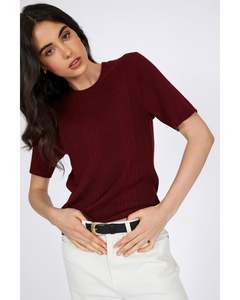 Marlow Vero Knit Tee - Oxblood