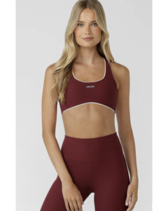 Tops: Lorna Jane Rib High Support Sports Bra - Cranberry