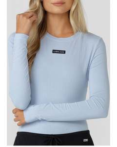 Lorna Jane Motion Long Sleeve Rib Top - Petal Blue