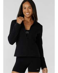 Jackets: Lorna Jane Amy Polar Fleece Zip Through Jacket - Black
