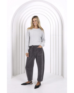 Monaco Jeans Leo Corduroy Barrel  - Smoked Charcoal