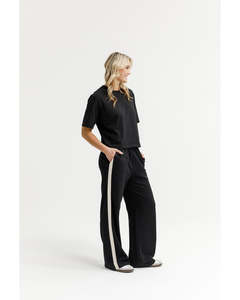 Home Lee Palazzo Pants - Black with Sand