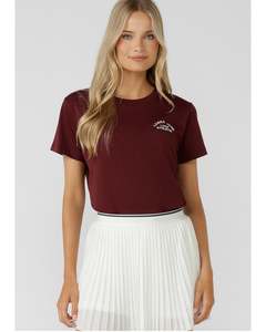 Tee Shirts: Lorna Jane Lotus T Shirt - Cranberry