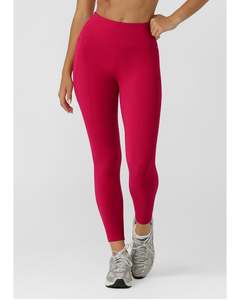 Lorna Jane Amy No Chafe Phone Pocket Ankle Biter Leggings - Raspberry