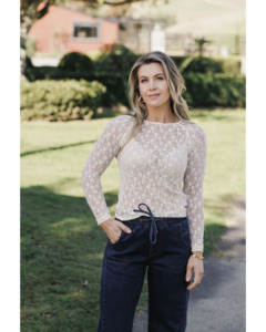 Home Lee Knox Lace Long Sleeve - Cream Meadow