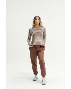 Hoodies Crews: Rose Road Jackson Long Sleeve - Cocoa Stripes