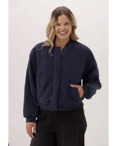 Jackets: Elm Jean Bomber Jacket - Midnight Navy