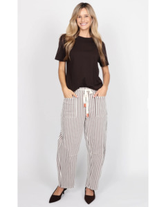 Monaco Jeans Carter Barrel Jeans - Chocolate Stripe
