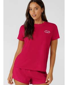 Lorna Jane Lotus T Shirt - Raspberry