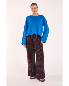 Pants: Feather + Noise Harper Pant - Chocolate Blue Spot