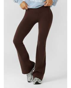 Lorna Jane Lotus Flared Full Length Leggings - Espresso