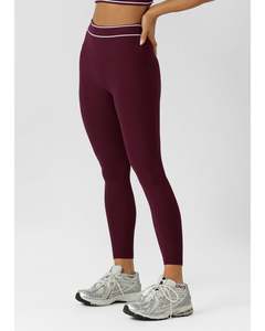 Lorna Jane All Star Luxe Rib A/B Leggings - Plum Red