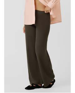LJ Ultra Plush Luxe Rib Wide Leg Pants - Dark Khaki Haze