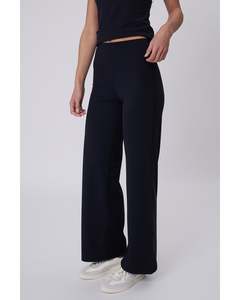 Marlow Rib Recharge Wide Leg Pant - Black