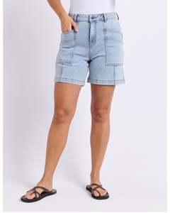 Shorts: Foxwood Balmy Short - Pale Blue Wash