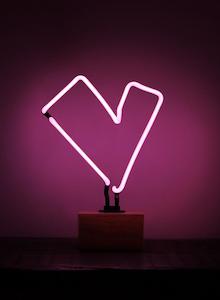 Home Decor: Somekind - Neon 'Heart' Wood Pink