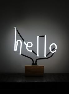 Home Decor: Somekind - Neon 'Hello' Wood