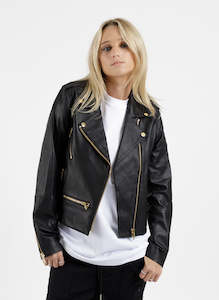 Essentials: Leather Jacket - Gold