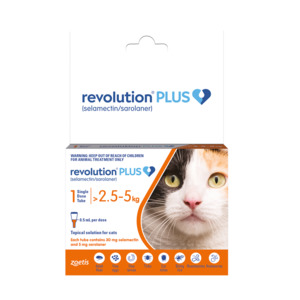 Dog: Flea & Worm - Revolution Plus 2.5-5kg Cat