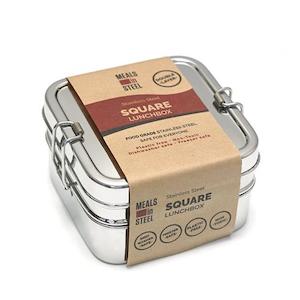 Food Amp Drink Storage: Twinlayer Square Shape Lunch Box